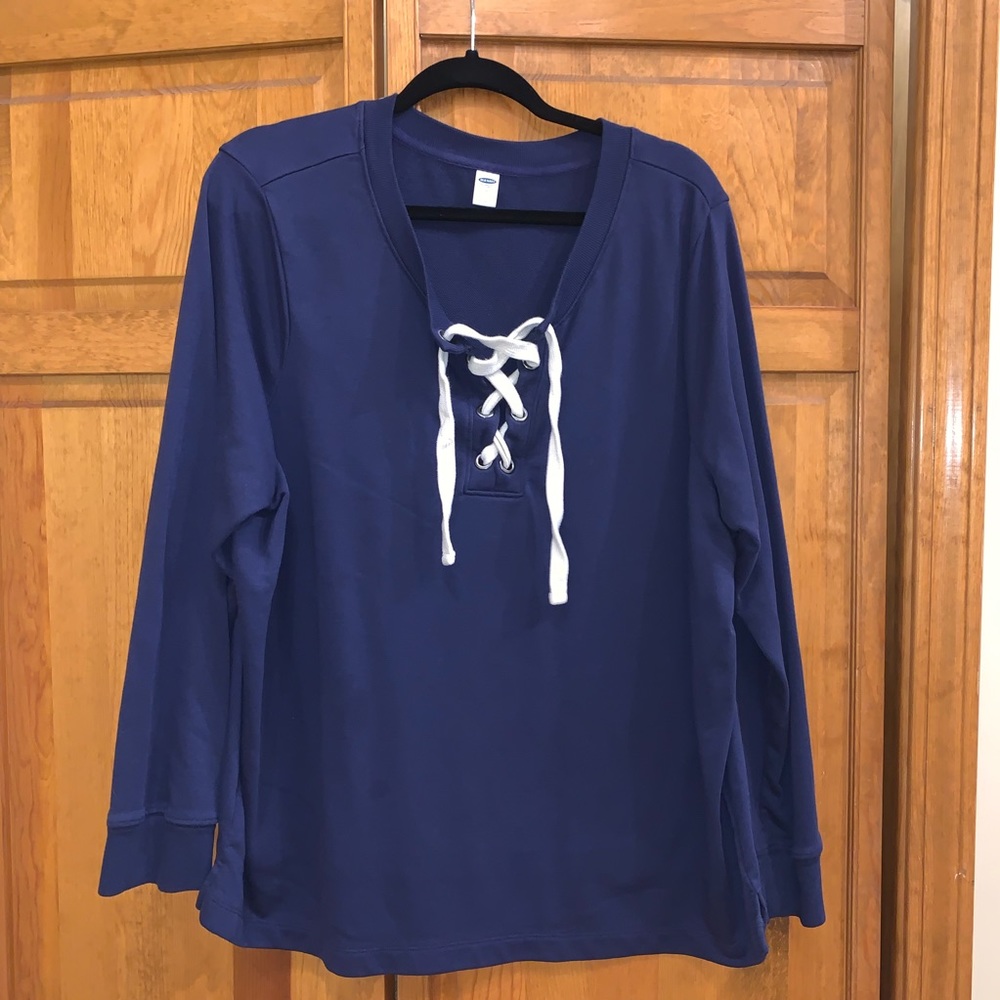Old Navy navy blue laced sweatshirt